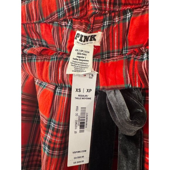 Victorias Secret Pink Womens Red Plaid Flannel Pajama Pants X-S - Picture 2 of 4